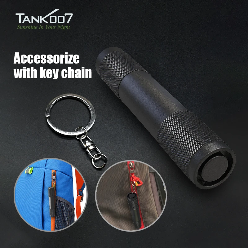 

Портативный ультра-маленький брелок для ключей TANK007 TK701A, кнопка переключения задней части фонарика, длительный срок слу...