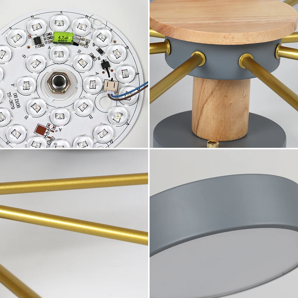 Nordic Celling Chandeliers for Living Room Led Chandeliers Wooden Ceiling Light  Bedroom Minimalist Lighting Home Decor Fixture