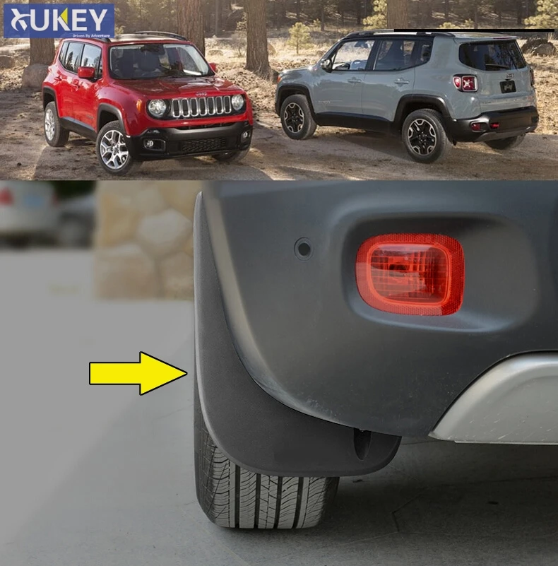 

4pcs For Jeep Renegade BU 2014 - 2021 Set Molded Mud Flaps Splash Guards Mudguards 2015 2016 2017 2018 2019 2020 Front Rear