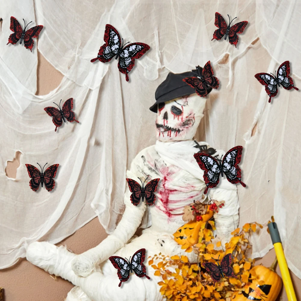 12 шт. настенные Переводные картинки в виде черной бабочки