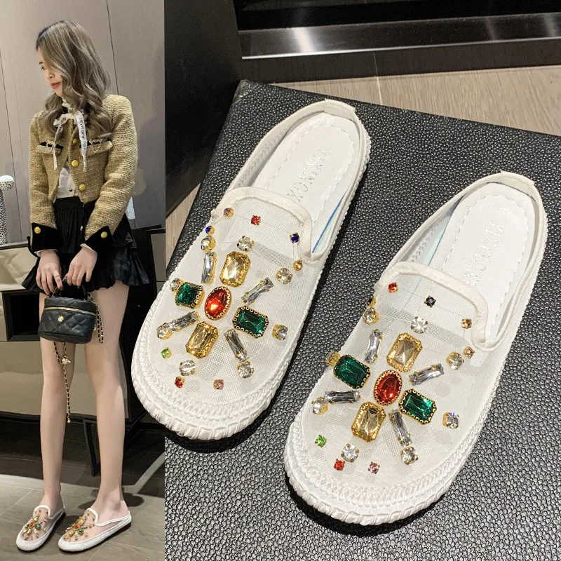 Mesh Boat Shoes for Female Summer Gauze Hollow Breathable Womens Flat Shoes Casual Flats Holes Shoes Ladies Slip On Loafers Shoe