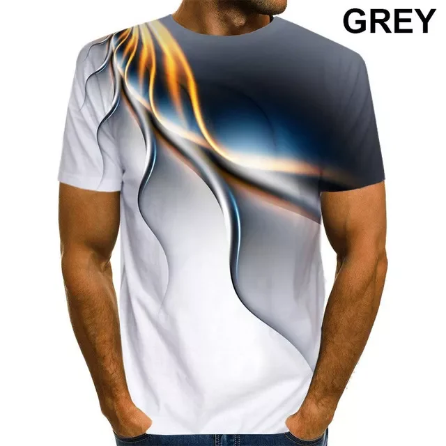 

NEW IN 3D Printed T-Shirt Personality Lightning T Shirt Short Sleeve Casual T Shirt 2021 New Summer Fashion T-Shirt