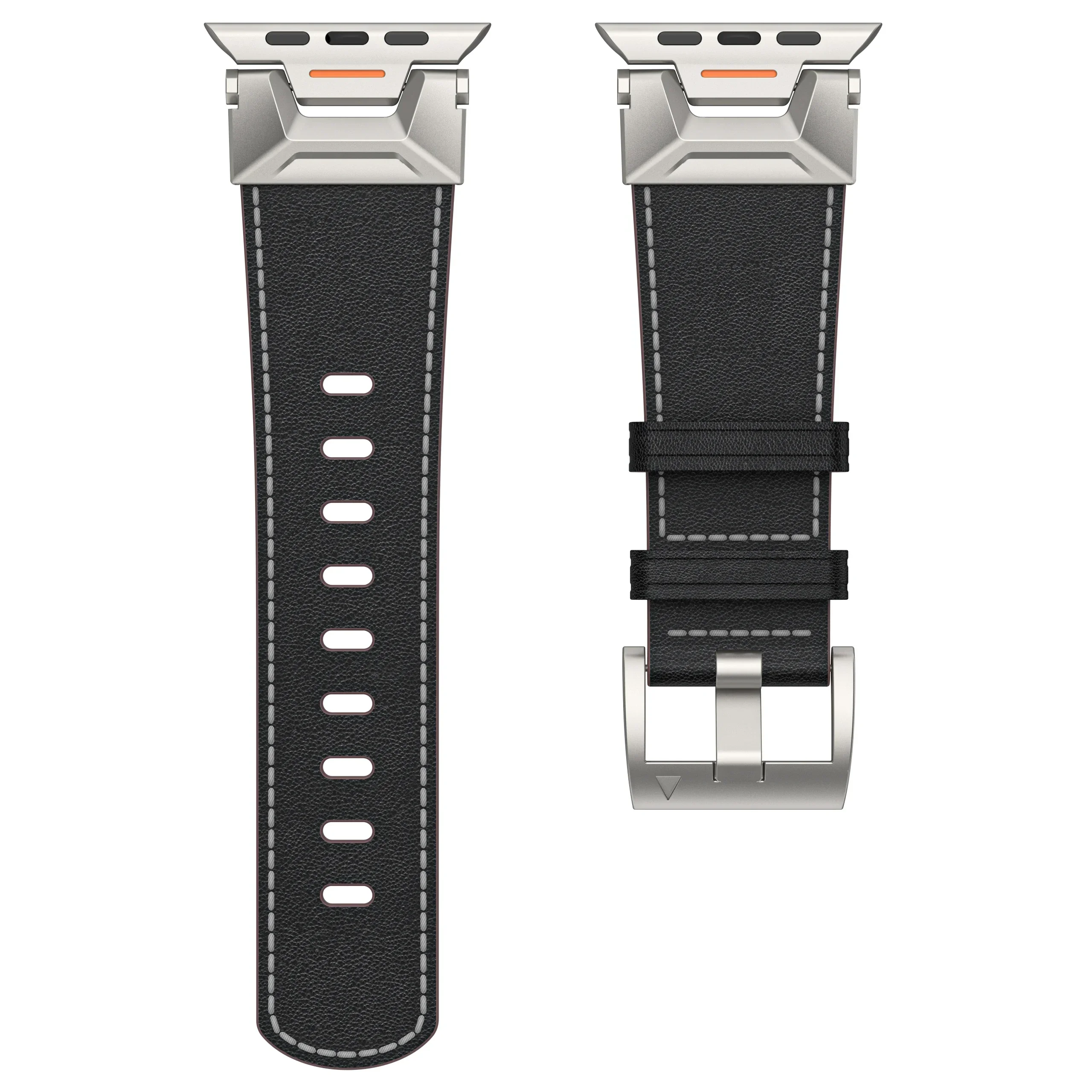 Фото Роскошный ремешок из натуральной кожи для Apple Watch Ultra 3/2 49 мм S11-10 46 мм браслет iWatch 9 8 7 6 5 SE3 45 мм 44 мм Correa №5