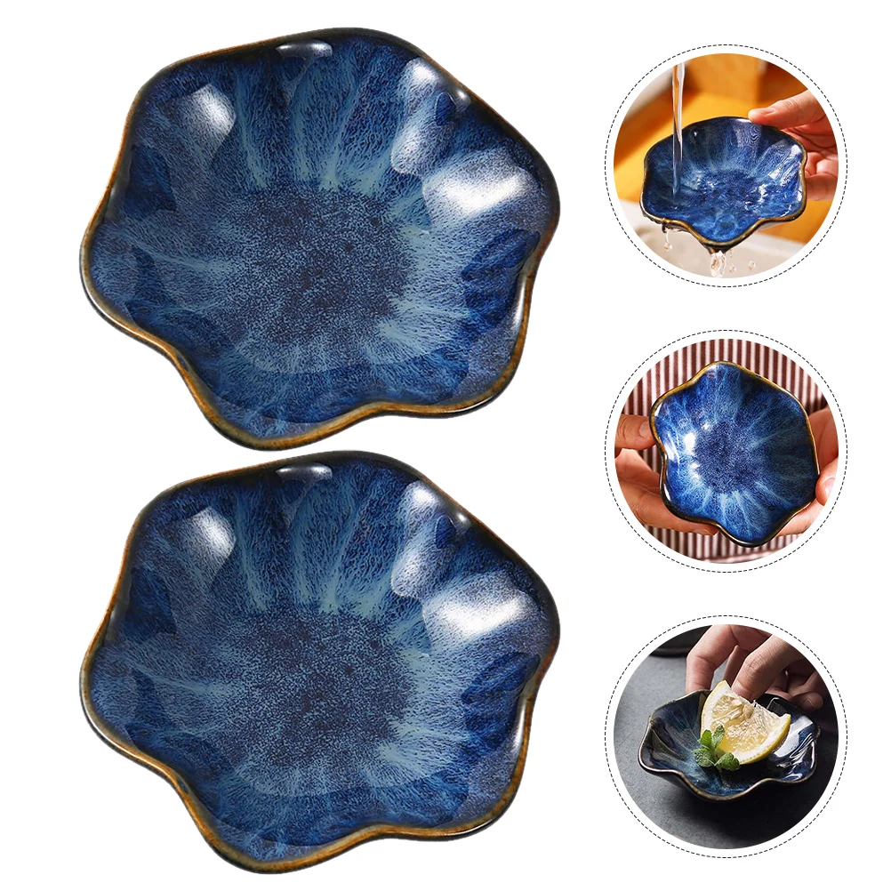 

4 Pcs Soy Sauce Dish Am Willow Dishes Ceramics Ketchup Bowl Dip Serving Dipping Bowls