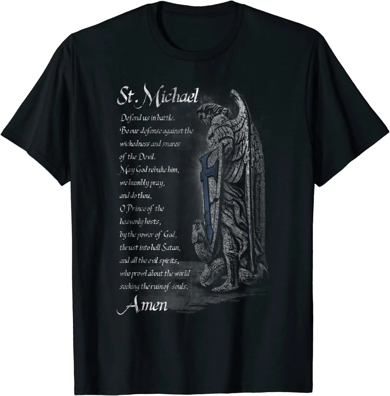 

Thin Blue Line St Michael O-Neck Cotton T Shirt Men Women Casual High Quality Tees Tops Dropshipping
