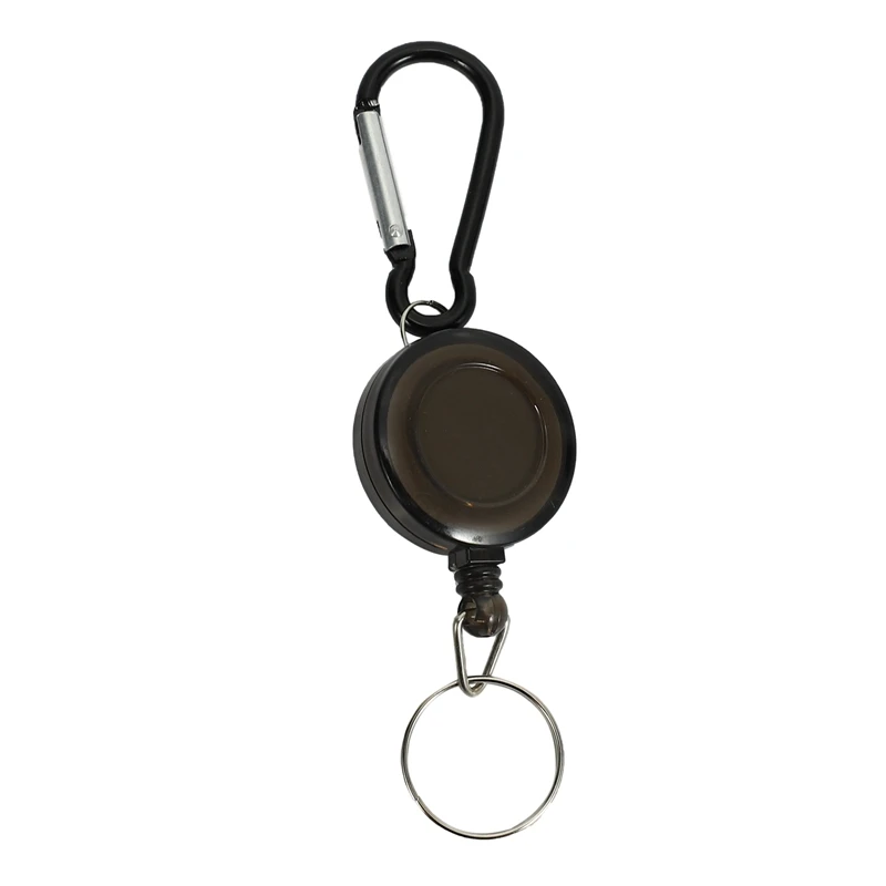 

Lot 4 Badge Holder Winder Holder Keychain Retractable Carabiner Belt Clip ID Card Card Holder-Black
