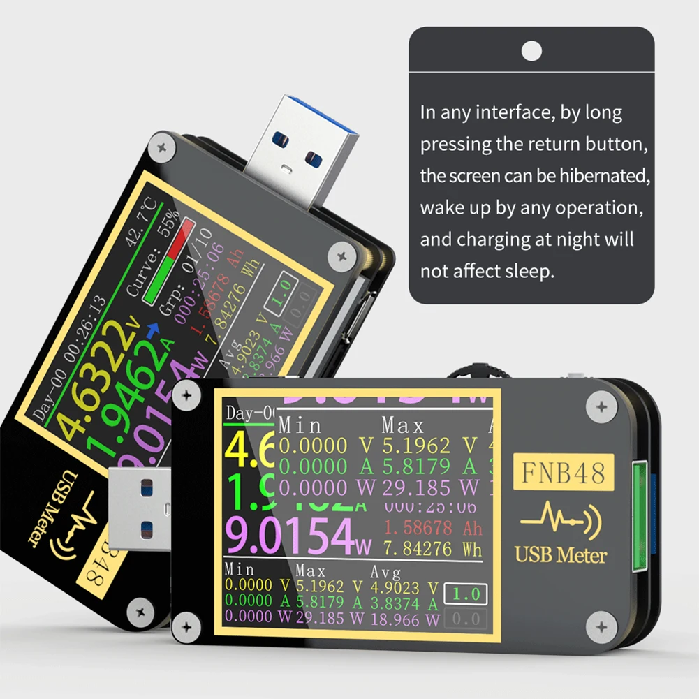 

FNB48 PD trigger Voltmeter ammeter Current And Voltmeter USB Tester QC4 + PD3.0 2.0 PPS Fast Charging Protocol Capacity Test
