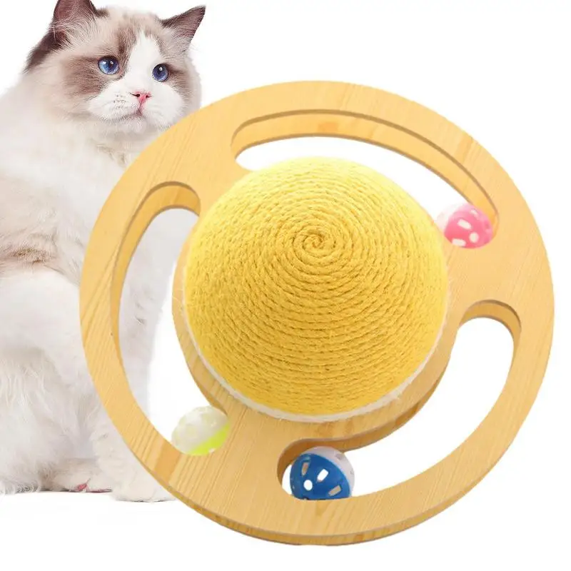 

Кошачий сизальный шар, Космический астероид, кошачья Когтеточка, игрушка, вращающаяся орбита, три искусственных кошачьих когтя, сизальный веревочный шар для кошки