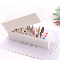 30 holes nail drill bits holder storage dustproof stand displayer organizer box case container for 332 drill bits manicure tool