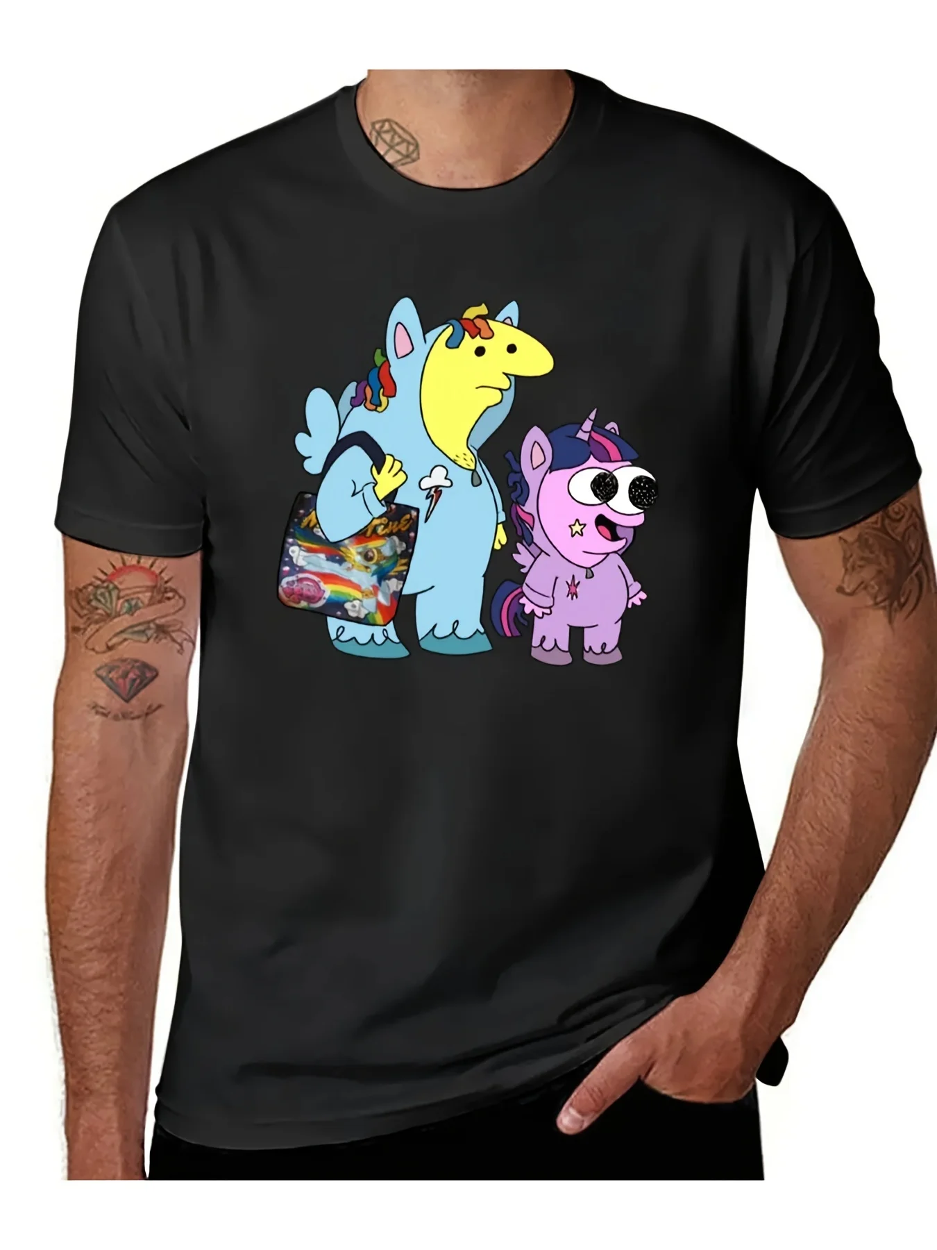 Vintage Clothes Oversizeds Tees T-shirts For Men Cotton Manga Anime Smiling Friends Is Magic T-Shirt Stweatshir