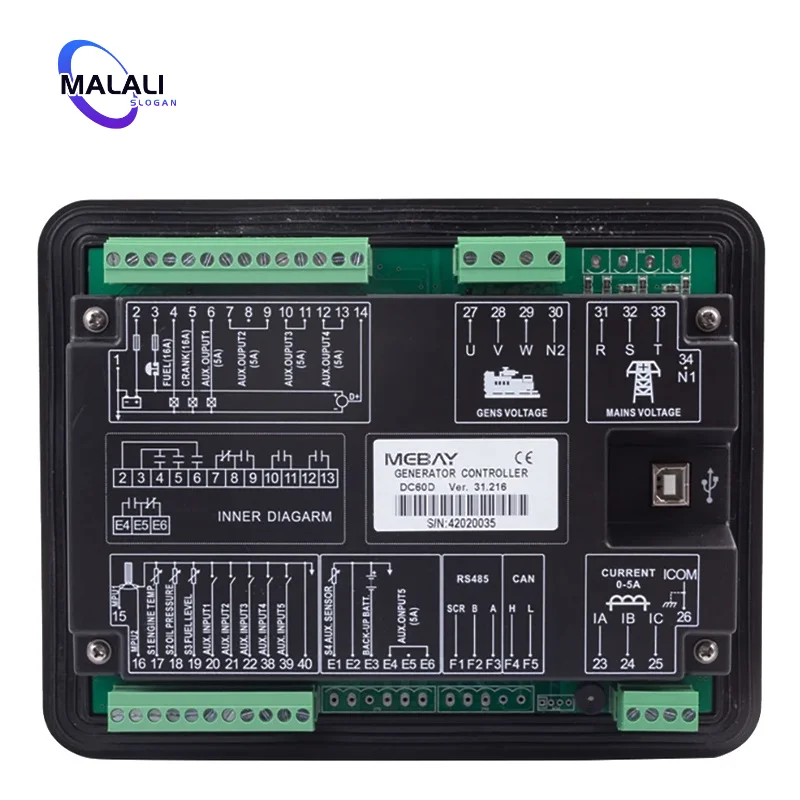 Панель контроллера генератора Mebay DC60D ЖК-дисплей модуль управления двигателем