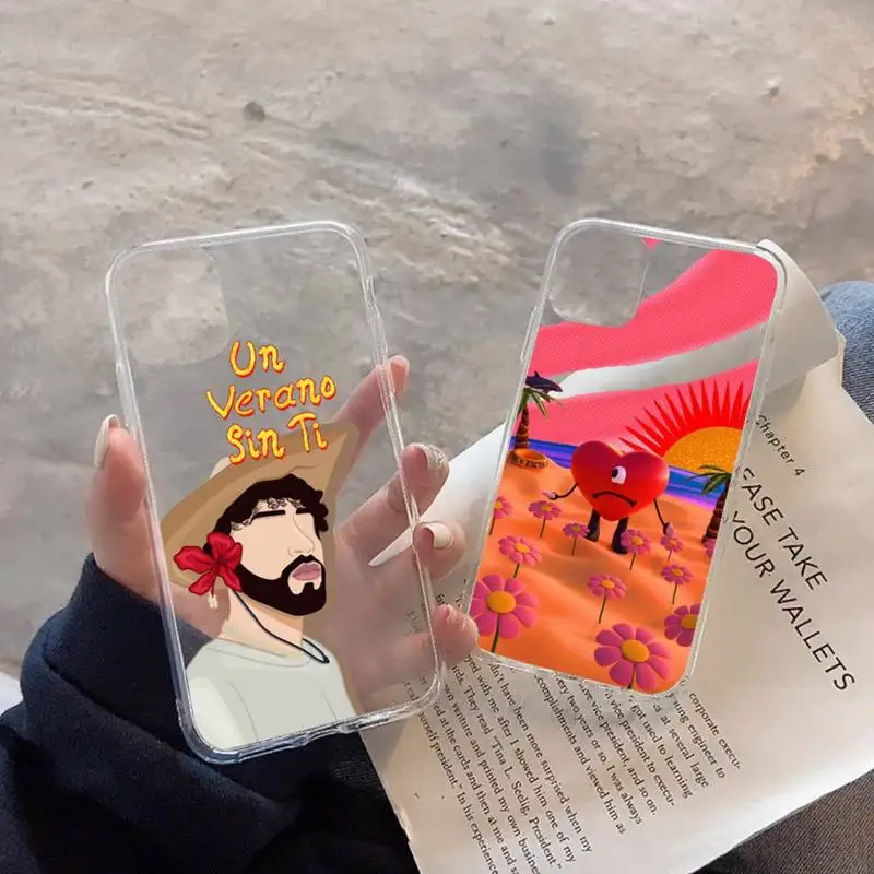 

Yo Perreo Sola Bad Bunny Maluma pattern Phone Case Transparent soft For iphone 11 13 12 14 x xs xr pro max mini