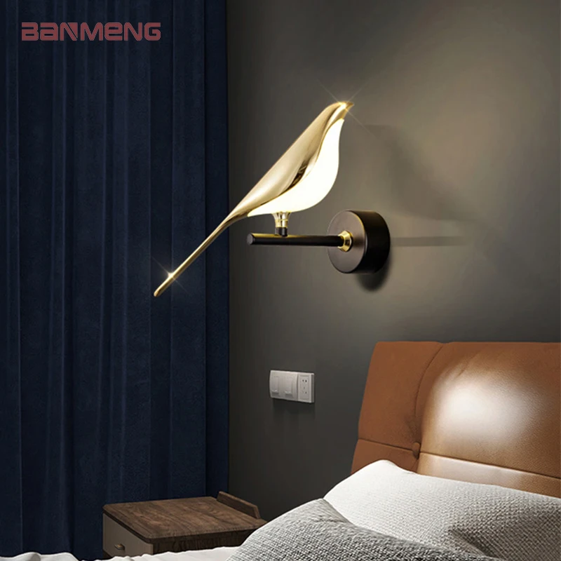 Modern Simplicity LED wall lamp Magpie bird model Light sconce light indoor lighting home kitchen bedside bedroom living room