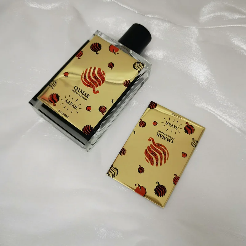 Под заказ. Алюминиевая этикетка для флаконов духов с металлическим и тисненым