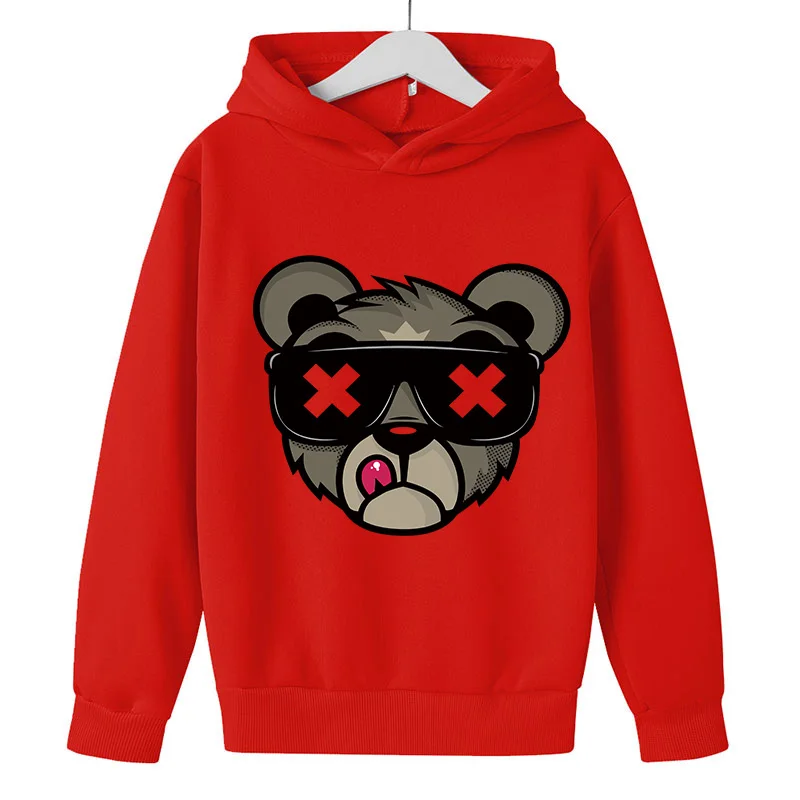 

Cartoon Bear Hoodie Spring and Autumn Sweater Fashion Children's Tops Print Boys and Girls Sleeve Length(cm) Tops Type Style Fit