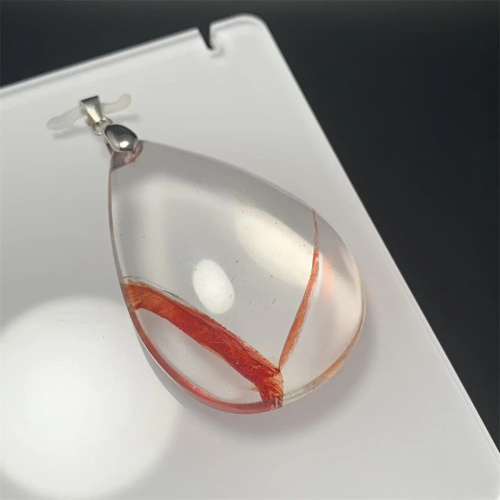 

Натуральные Женские кулоны из редкого прозрачного огненного кварца, ожерелья, красные лимониты, фантомные кварцевые бусины, ювелирные изделия, драгоценности, Лава