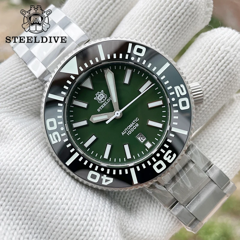

STEELDIVE Oversize Dive Watch Luxury 1000M Waterproof SD1976P Double Sapphire Watch Mirror Mechanical Wristwatch For Men NH35