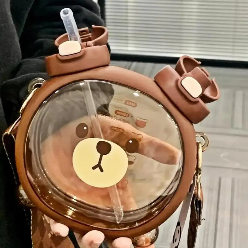 Милая чашка с медведем герметичная двойная бутыль для питья 750 мл со стандартной