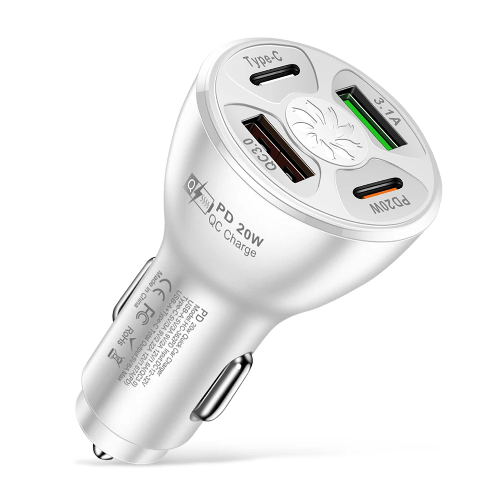 

1pcs Dual USB C Car Charger Fast Charging USB Type C Fast Charger PD QC3.0 For Iphone For Xiaomi Car Phone Charger Adapter