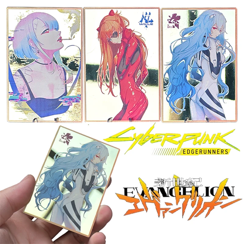 

Карточка аниме зеркало EVA, Ayanami ei, Asuka, Langley, Soryu, Киберпанк, косплей, Мультяшные бронзовые коллекционные карточки, детские игрушки, подарки