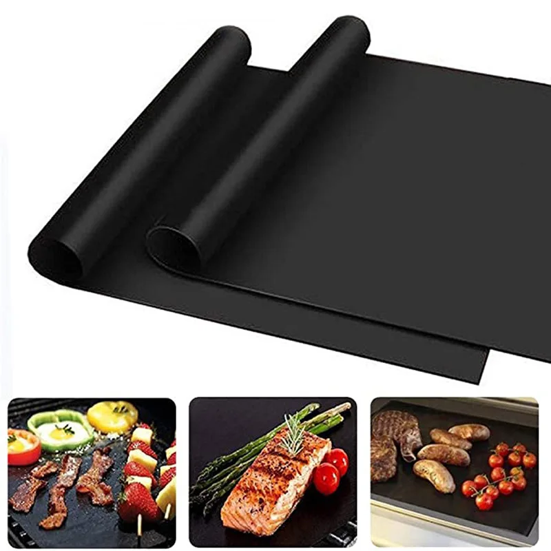 Non-stick BBQ Grill Mat 40*33cm Baking Mat Barbecue Tools Cooking Grilling Sheet Heat Resistance Easily Cleaned Kitchen BBQ Tool