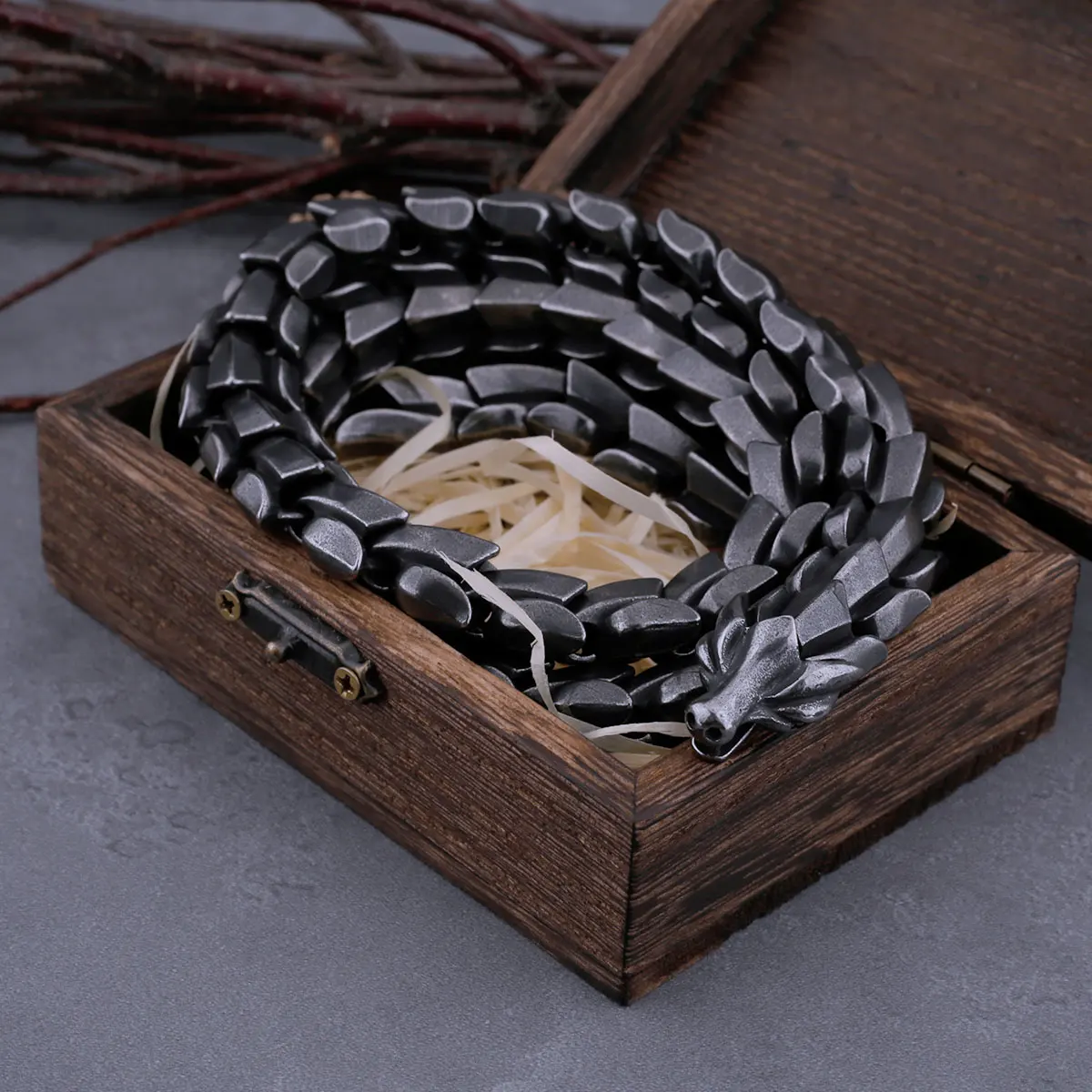 The Nordic Vikings Ouroboros Vintage Punk Necklace for Men Never Fade Stainless Steel Fashion Hippop Street Culture Wholesale