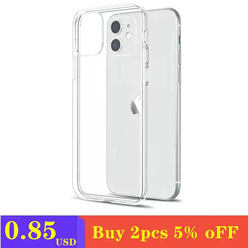 

Ultra Thin Clear Case For iPhone 13 12 11 Pro Max XS Max XR X Soft TPU Silicone For iPhone 6s 7 8 SE 2020 Back Cover Phone Case