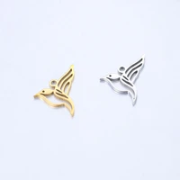 dooyio 5pcs stainless steel necklaces charms hollow out birdie pendants accessories for diy women jewelry gifts handmade