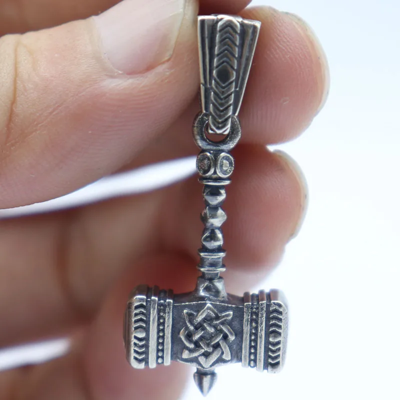 9 г 3D кулон с молотом Тора мужской 925 пробы сплошное серебро высокий модный хип-хоп