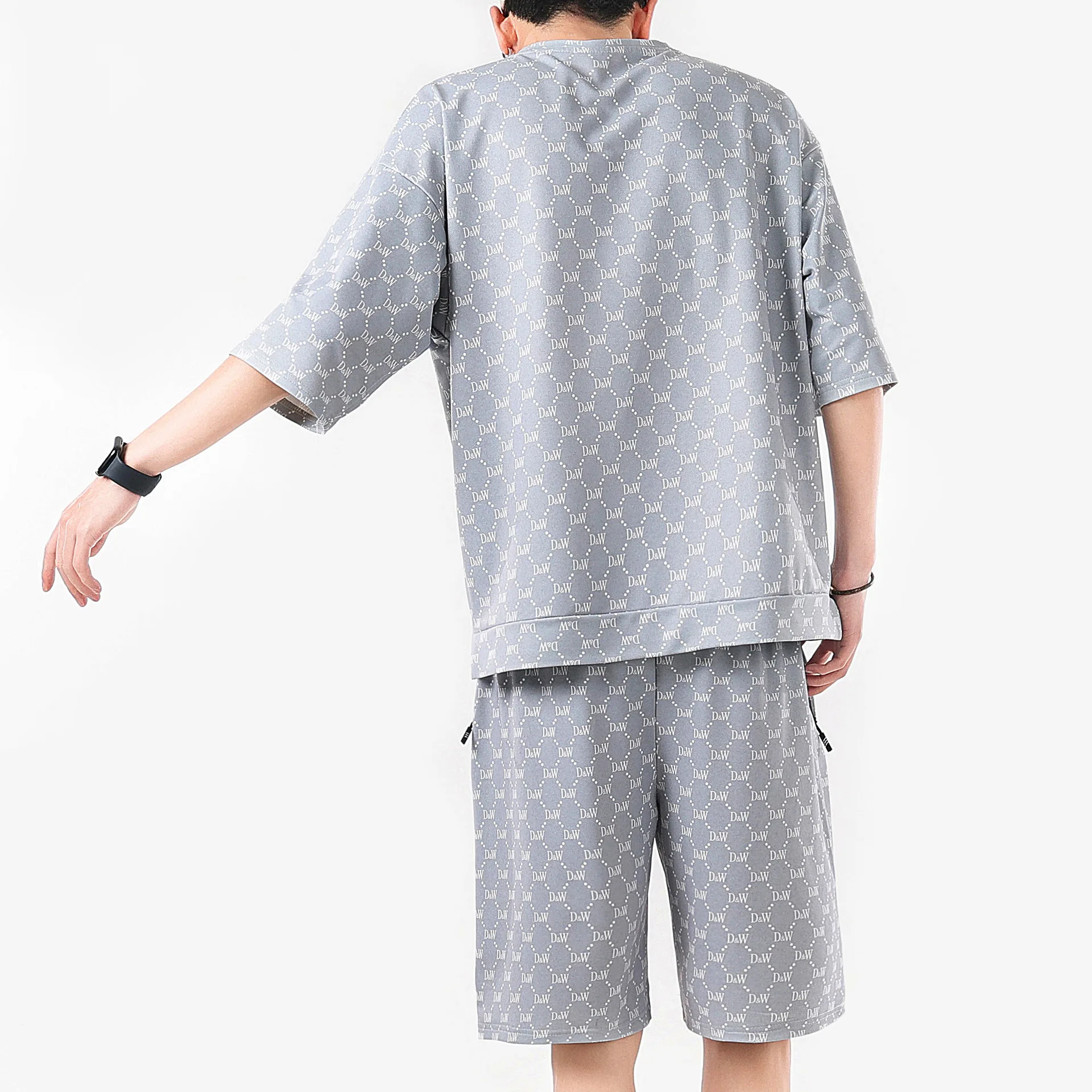 Summer New Sports Set Men's Casual Fashion Short Sleeve T-shirt Two Piece Quick Drying Clothes and Pants Tracksuit Men