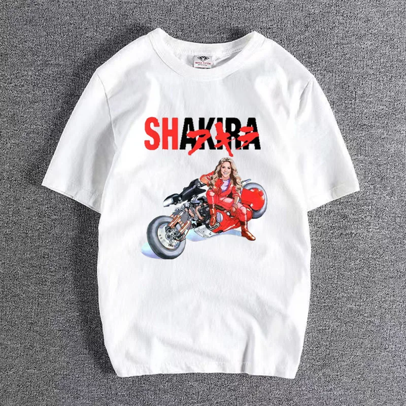 

Мужская и женская футболка с принтом Shakira, повседневный топ с коротким рукавом и круглым вырезом из 2022 хлопка, новинка 100%