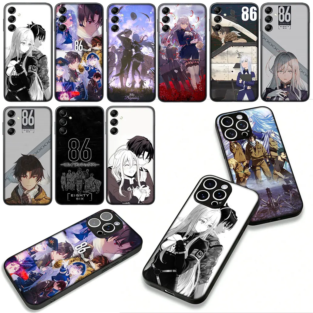 Чехол-бумажник Anime 86 Eighty Six для Samsung Galaxy A55 A56 A25 A21S A34 A54 S8 S9 S20 S21 FE A53 A13 A12 A14 A33 A70 A71 A51