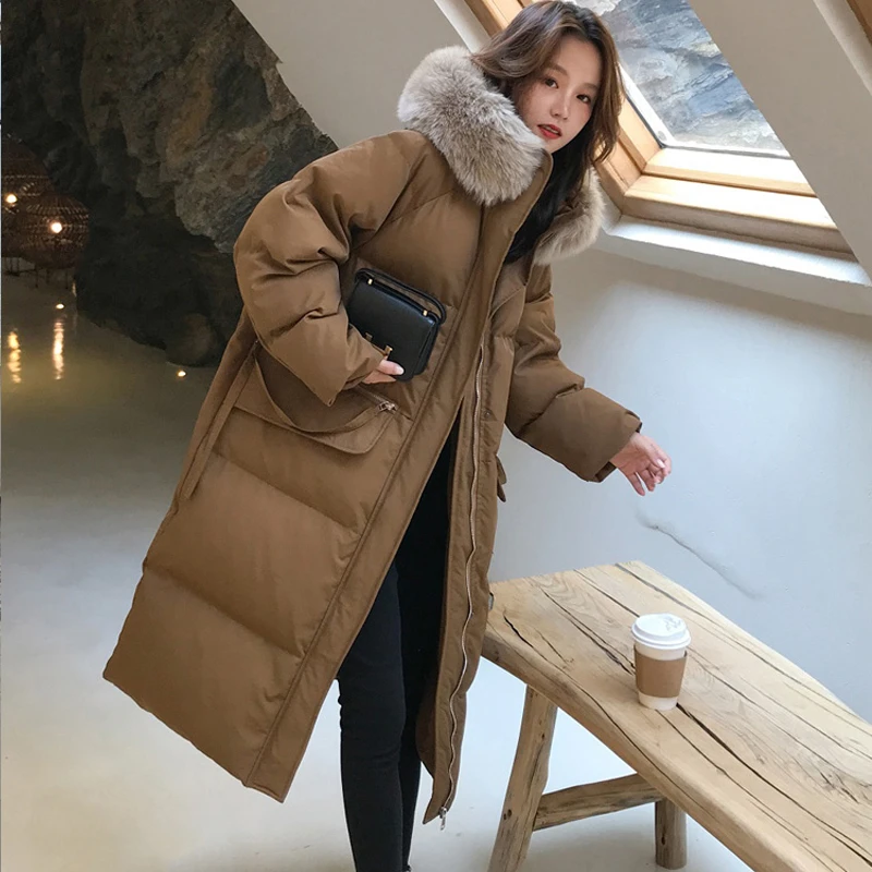 Winter Warm Down Jackets Women's Hooded Long Thick Parkas Casual Fashion Streetwear Outwear Female Solid Elegant Zipper Jackets