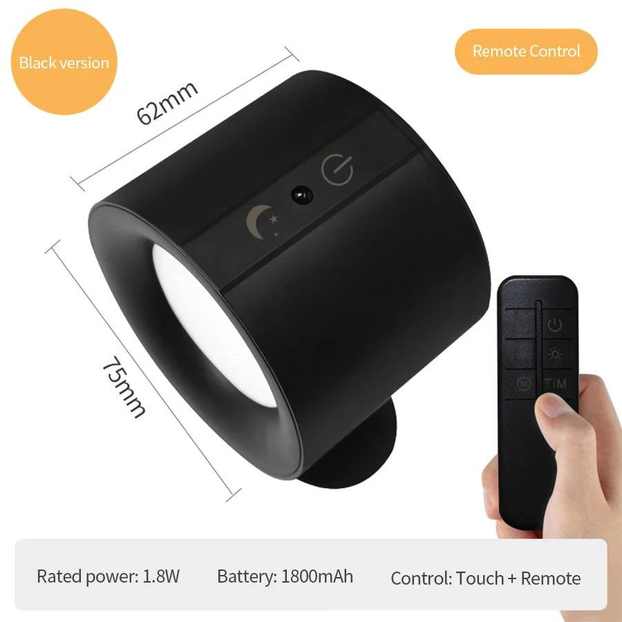 

Светодиодное Настенное Бра С Двумя Головками И Дистанционным Управлением С Датчиком, Вращение На 360 Градусов, 3 Цветовых Режима