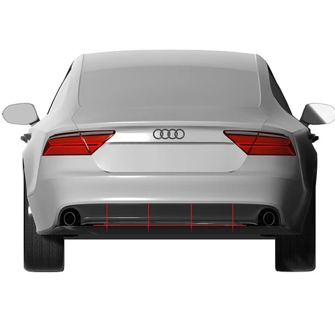 Задний диффузор для Audi A7 Sportback 2011-2017 года, бампер, губы, спойлер, сплиттер, комплект аксессуаров