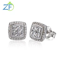 gz zongfa 100 925 sterling silver stud earrings for women 0 3 carat natural south african diamond earrings high jewelry