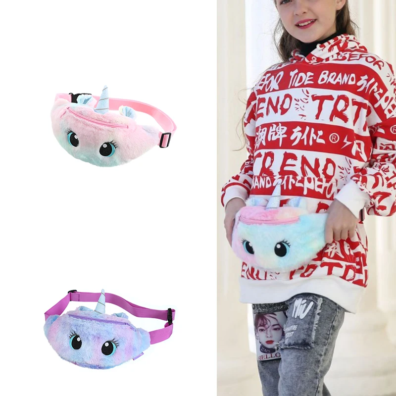 Custom Children Waist Bag Unicorn Glitter Kids' Chest Travel Bags Casual Cross Body Fanny Pack Belt Bag Crossbody Wholesale