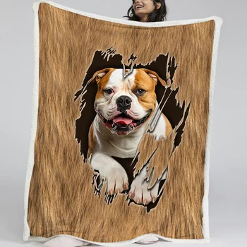 BlessLiving 3D Lovely Pug Print Sherpa Fleece Blanket Super Soft Lightweight Kawaii Dog Animal Fur Plank Blanket Dropshipping 1
