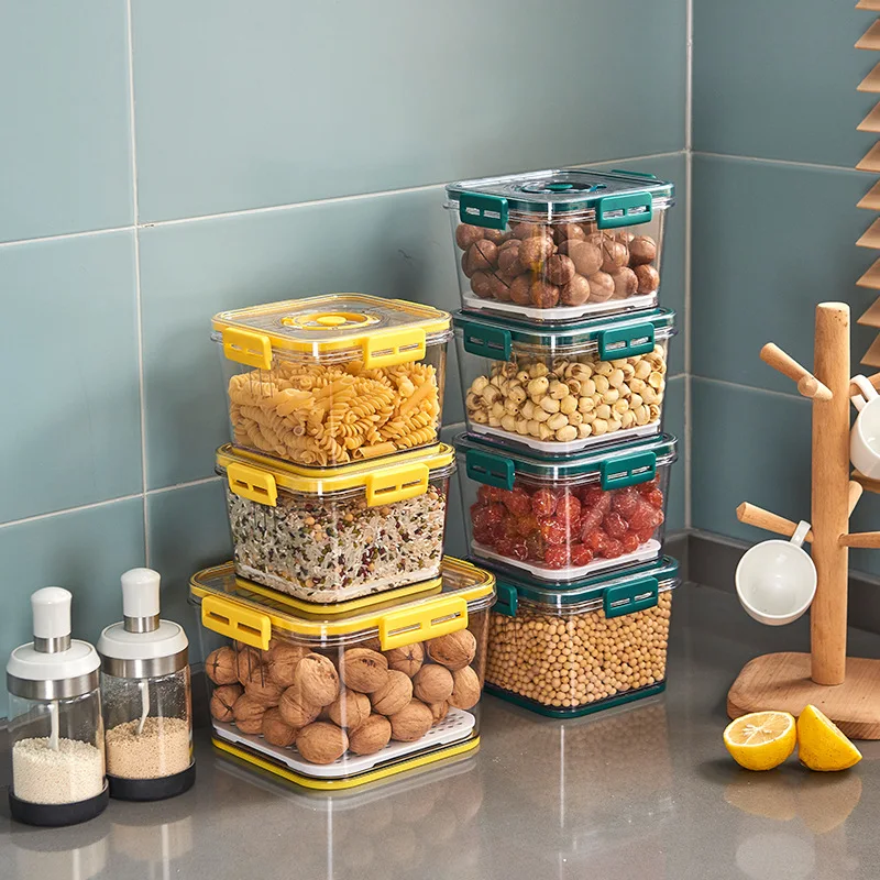 

Food Storage Containers Kitchen Storage Organization Kitchen Storage Box Jars Ducts Storage for Kitchen PET Food Storage Box Lid