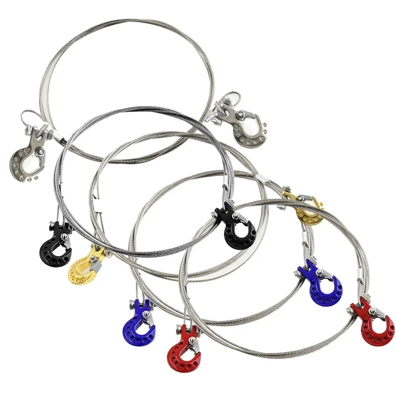 

Metal Tow Hook Chain Steel Wire Rope Decoration for 1/8 1/10 RC Car TRX4 Axial SCX10 90046 Wraith RC4WD D90 TF2 Yikong KM TK300