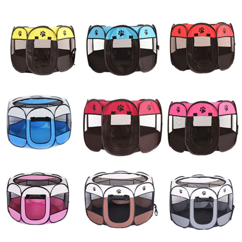 

Переносная складная палатка для домашних питомцев, домик для собак, восьмиугольная клетка для кошек, манеж, вольер для щенков, простое в исп...