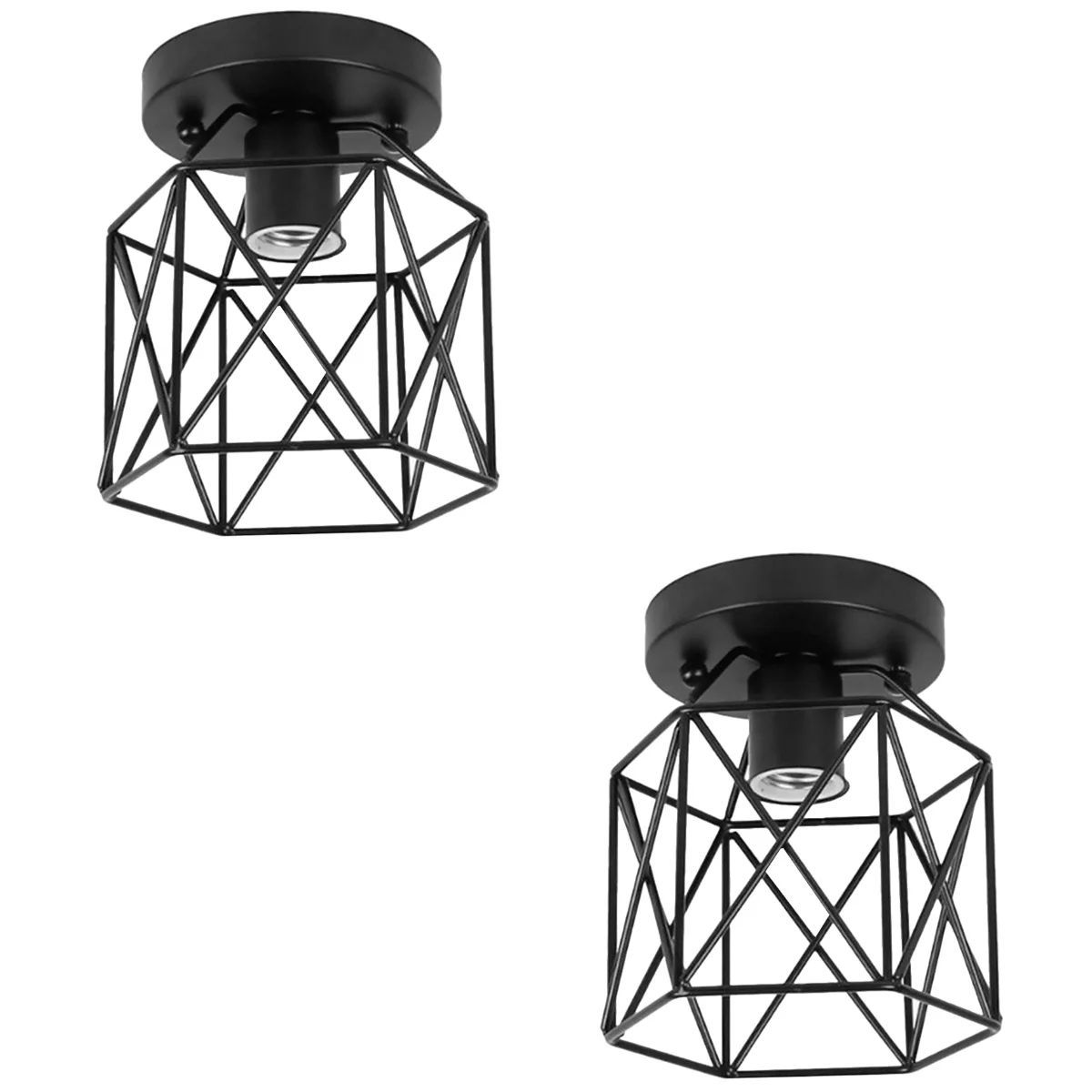 

Light Ceiling Lamp Led Lights Iron Industrial Pendant Chandelier Garage Style Mount Cage Indoor Hanging Night Lighting Hallway