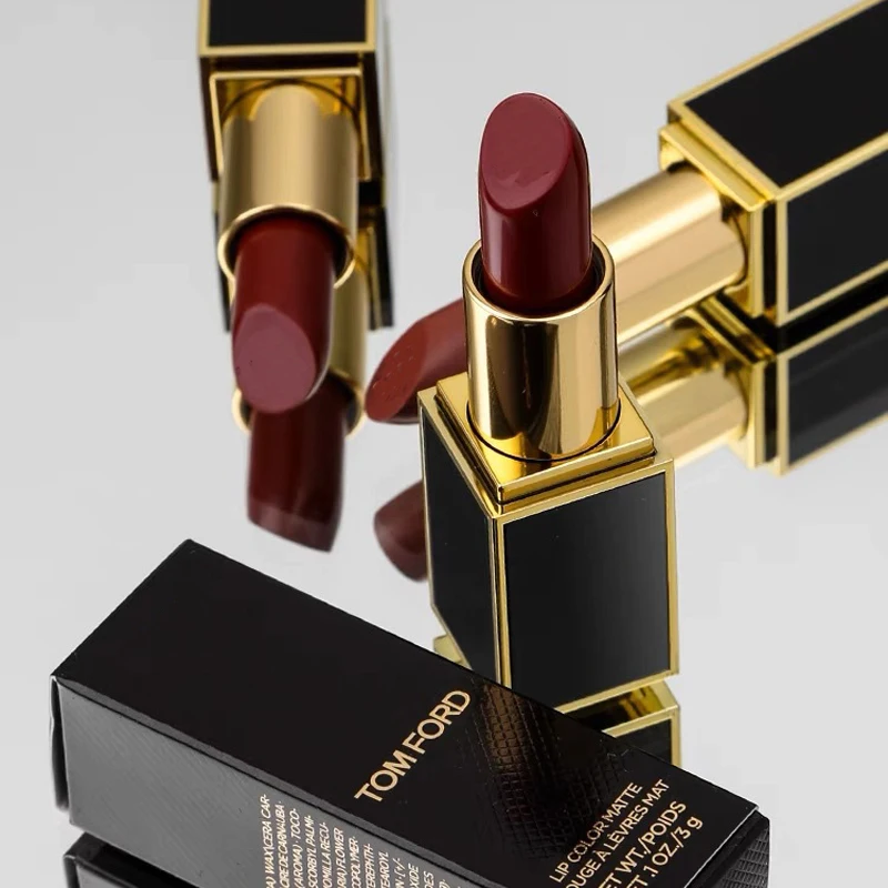 

High Quality T Tomford Lipgloss Lip Color Mate Rouge A LEVRES Mat New WT./POIDS 3g Long-lasting Red Lipstick 15 Colors Cosmetic