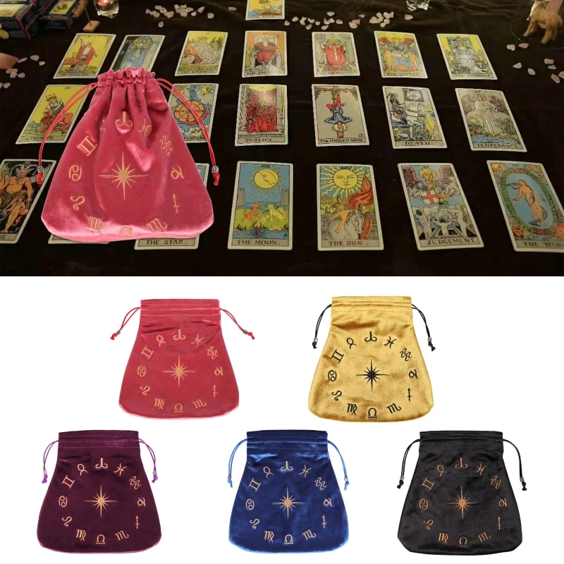 

Tarot Divination Velvet Tarot Cards Pad Pendulum Tarot Altar Table Cloth Board Game Jewelry Storage Tarots Flannel Bag