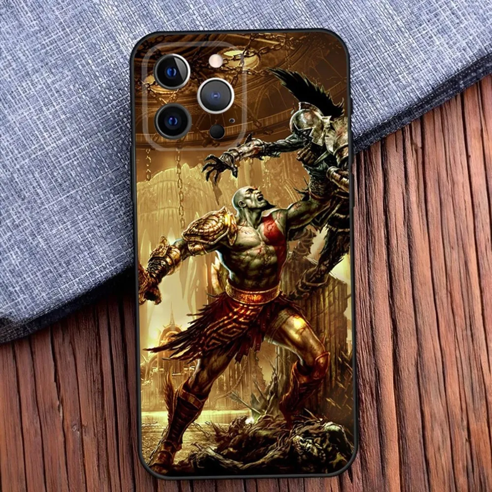 Kratos Game G-God of W-War Phone Case For iPhone 16 15 14 13 12 11 Pro X XS Max XR Plus Mini Soft Black Cover