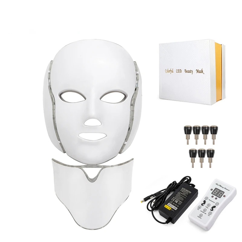 

Новая маска для лица 7 цветов легкая фототерапия маска для лица с шеей против отбеливание акне маска для терапии крассветильник том уход за ...