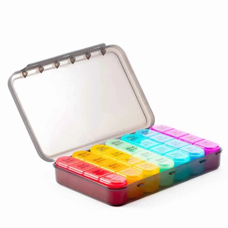

28 Slots Storage Box Portable Weekly Medication Pillbox 7 Days 4 Times A Day Pill Container Independent Pill Case Holder