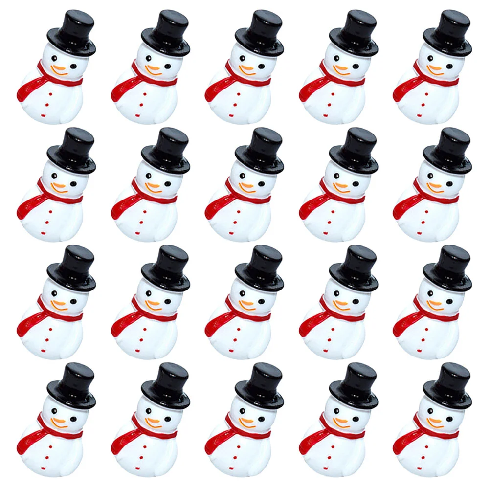 

50pcs Tabletop Resin Compact Snowman Xmas Party Snowman Decor Household Mini Snowman Adorn