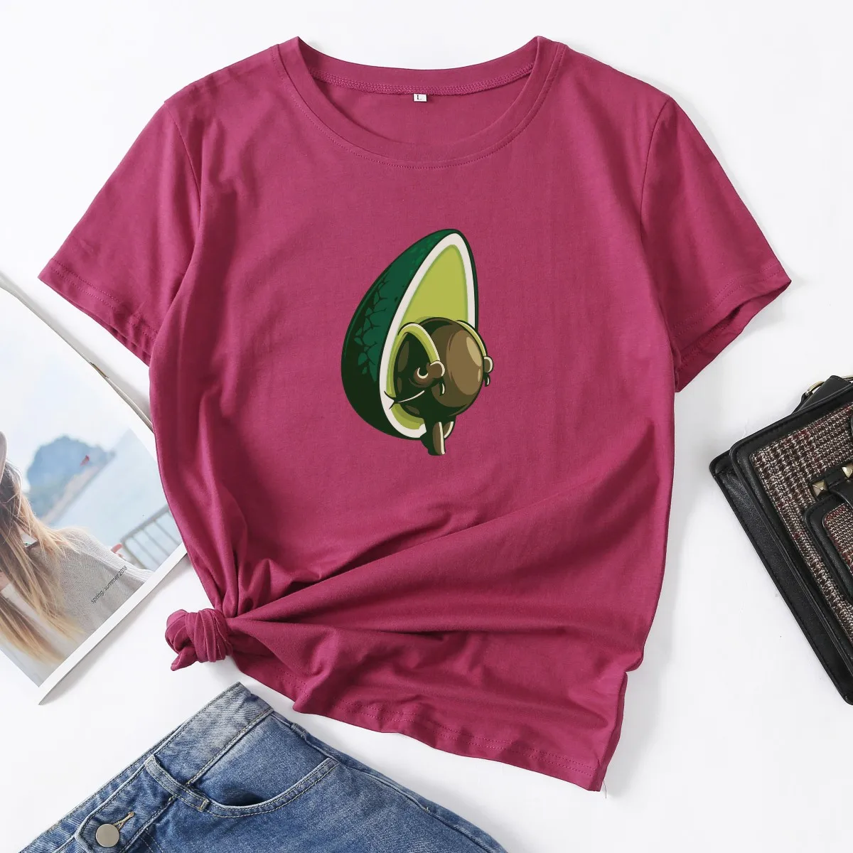 Вегетарианская женская футболка с изображением авокадо Foodie футболки коротким