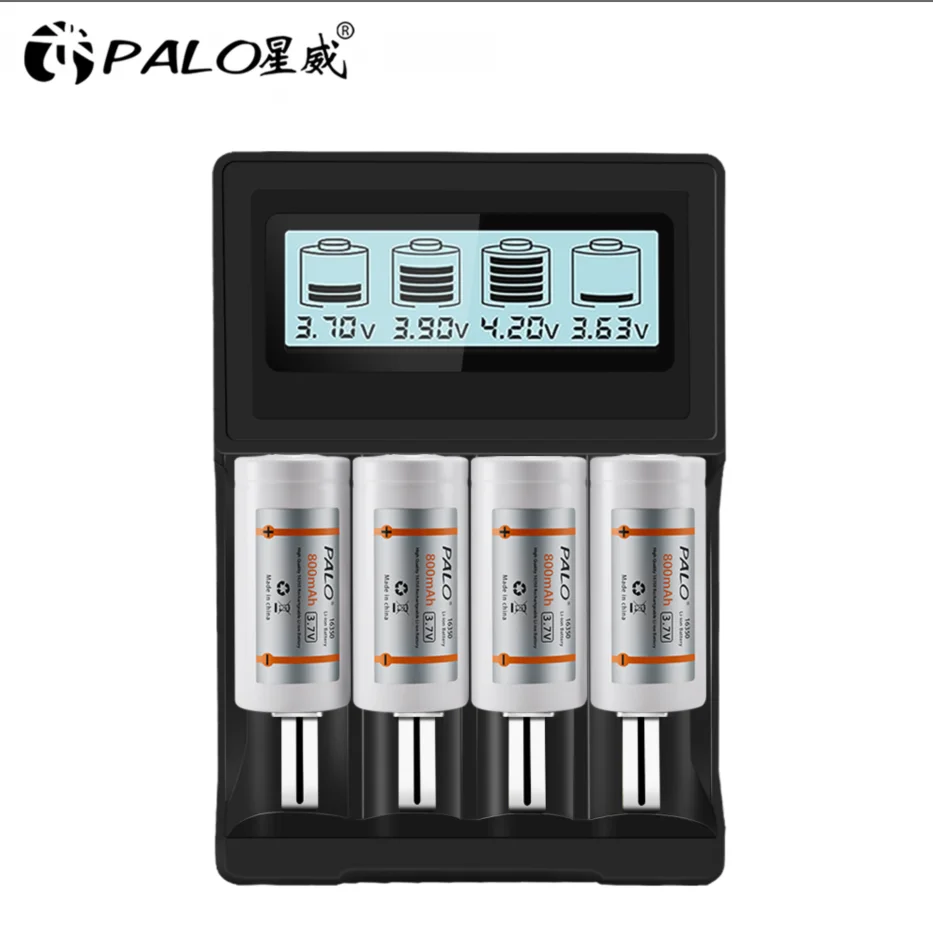 PALO 12-52PCS 3.7V CR123A Battery 800mAh 16340 16350 Li-ion Rechargeable Batteries Batteri For Flashlight CR123 RCR123A RCR123 - купить по
